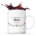 Mug - pilote au top - c�ramique - imprim� recto / verso - 325 ml - r�sistant lave - vaisselle