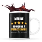 Mug pr�nom m�line a votre service pour faire des conneries tasse pr�nom humour id�al pour cadeau original ...