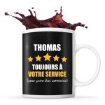 Mug pr�nom thomas a votre service pour faire des conneries tasse pr�nom humour id�al pour cadeau original ...
