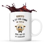 Mug roberto doux comme un agneau tasse pr�nom cadeau anniversaire no�l humour