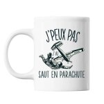 Mug saut en parachute j'peux pas blanc tasse cadeau personnalis