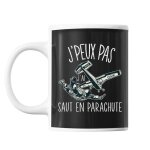 Mug saut en parachute j'peux pas noir tasse cadeau personnalis