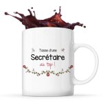 Mug - secr�taire au top - c�ramique - 325 ml - r�sistant lave - vaisselle - design imprim�