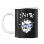 Mug ski de fond tasse cadeau humour j'peux pas noir