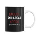 Mug ski nautique c'est ma routine tasse humour