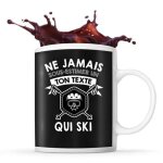 Mug ski pr�nom m�tier age personnalisable tasse dr�le pour skieur id�e cadeau anniversaire no�l f�te ...