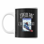 Mug ski tasse cadeau humour j'peux pas noir
