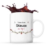 Mug - skieuse au top - c�ramique - imprim� recto / verso - r�sistant lave - vaisselle