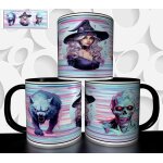 Mug tasse a caf� - halloween tete de mort sorciere loup 2730