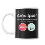 Mug - trottinette c'est un match - c�ramique - 325 ml - r�sistant lave - vaisselle et micro - onde
