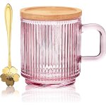 Mug en verre transparent irisé avec couvercle et cuillère, mugs a thé, tasse a café en verre, joli mug ... Mug en verre transparent irisé avec couvercle et cuillère, mugs a thé, tasse a café en verre, joli mug ...