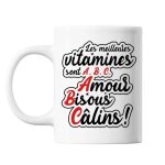 Mug les meilleures vitamines sont a. b. c amour bisous clins ! tasse citation amour