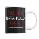 Mug water - polo c'est ma routine tasse humour Mug water - polo c'est ma routine tasse humour