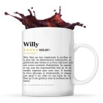 Mug - willy - tasse fr�re - c�ramique - design contemporain - blanc