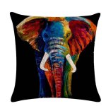 Multi - style maison textile produits finis aquarelle encre s�rie animale taie d'oreiller en lin salon ...