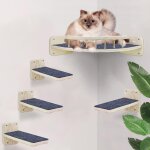 Mur d'escalade pour chat, escalier mural et lit d'angle avec tapis antidrapant, ensemble de 5 meubles ...