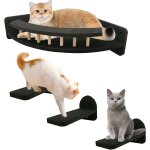 Mur d'escalade de qualit suprieure pour chat - etagre murale en bois avec 3 etapes - etagre d'angle ...