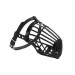 Muselire de bain en plastique et cuir souple pour chien, conception de panier anti - mordant, sangles ...