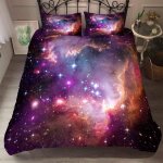 Myst��re bleu noir violet cosmos galaxie star housse de couette homme femme, cosmos plan��te star parures ...