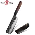 Nakiri avec couverture - couteaux de chef japonais professionnels 3 couches aus - 10 en acier, couperet ...