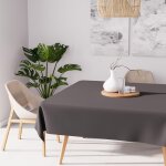 Nappe anti - t�ches carr�e 140x140 cm alix anthracite, par soleil d'ocre