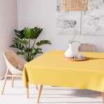 Nappe anti - t�ches carr�e 140x140 cm alix jaune, par soleil d'ocre