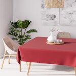 Nappe anti - t�ches carr�e 140x140 cm alix rouge, par soleil d'ocre