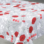 Nappe anti - t�che rectangulaire motif coquelicots