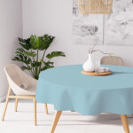 Nappe anti - t�ches ronde 180 cm alix bleu glacier, par soleil d'ocre