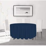 Nappe anti - t�ches ronde 180 cm alix bleu jean, par soleil d'ocre