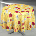 Nappe anti - t�che ronde motif coquelicots