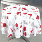 Nappe anti - t�che ronde motif coquelicots