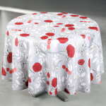 Nappe anti - t�che ronde motif coquelicots