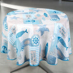 Nappe anti - t�che ronde motif marin