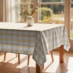 Nappe anti - taches vichy jaune et blanc 250x155 cm