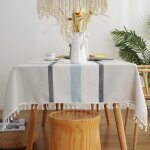 Nappe carre anti tache nappe lin coton tassel nappe de broderie pour table basse, picnic, dcoration ...