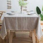 Nappe carrée nappe coton et lin tissu avec tassel nappe de table lavablemoderne pour décoration de table ... Nappe carrée nappe coton et lin tissu avec tassel nappe de table lavablemoderne pour décoration de table ...