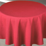 Nappe d�perlante anti - taches effet lin pour table ronde