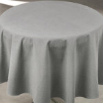 Nappe d�perlante anti - taches effet lin pour table ronde