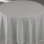 Nappe d�perlante anti - taches effet lin pour table ronde