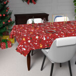 Nappe festive imprim�e anti - t�ches rectangle 140x300 cm candy, par soleil d'ocre