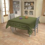 Nappe imprim�e anti - t�ches carr�e 180x180 cm luberon, par soleil d'ocre