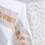 Nappe jacquard enduit acrylique camel 160x160 cm