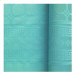Nappe papier damasse 6x1. 18m bleu ciel