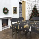 Nappe rectangle anti - t�ches 140x240 cm sapin noir, par soleil d'ocre