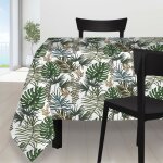 Nappe rectangle anti - t�ches 140x300 cm amazonie blanc, par soleil d'ocre