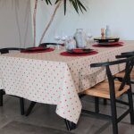 Nappe rectangle enduite a pois