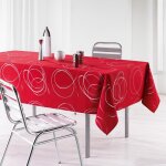 Nappe rectangle imprim� argent bully - 150 x 240 cm - polyester - rouge