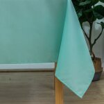 Nappe rectangulaire enduite et anti tache polyester vert menthe