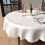 Nappe ronde anti - t�ches diam�tre 180 cm luxury blanc, par soleil d'ocre